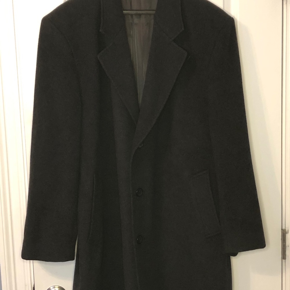Men’s Executive Black Coat 44R Made in Italy - Picture 4 of 14
